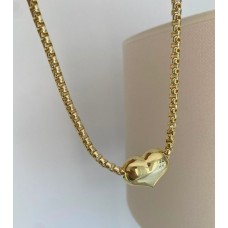 Şık Kalp Uçlu İtalyan Zincir Çelik Kolye (20 cm + 5 cm Uzatma) K83 Z16