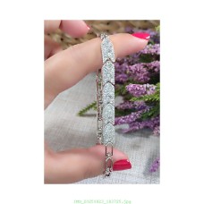 SILVER  ZİRKON TAŞLI SU YOLU BİLEKLİK B23A11