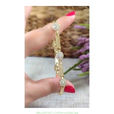 14 K (ALTIN KAPLAMA) ZİRKON TAŞLI VİP BİLEKLİK B36A12