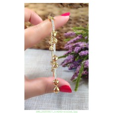 14 K (ALTIN KAPLAMA) ZİRKON TAŞLI KELEBEK DETAYLI BİLEKLİK B37A12