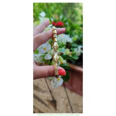 14 K (ALTIN KAPLAMA) ZİRKON TAŞLI YILAN KAFALI BİLEKLİK B40A13