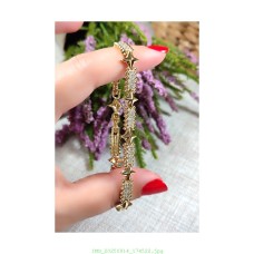 14 K (ALTIN KAPLAMA) ZİRKON TAŞLI YILDIZ BİLEKLİK B42A13