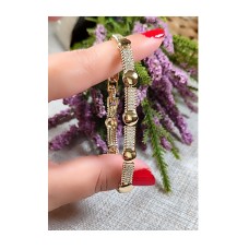 14 K (ALTIN KAPLAMA) ZİRKON TAŞLI BİLEKLİK B43A13