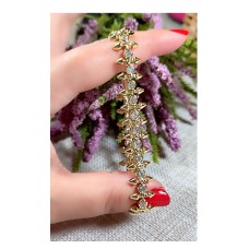 14 K (ALTIN KAPLAMA) ZİRKON TAŞLI  VİP BİLEKLİK B45A13