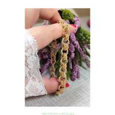 14 K ( ALTIN KAPLAMA) BURGULU KUYUMCU MODEL BİLEKLİK B52A12