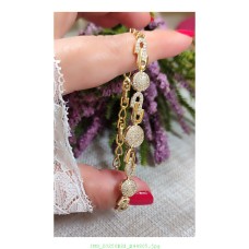 14 K (ALTIN KAPLAMA) ZİRKON TAŞLI  BİLEKLİK VİP B53A14