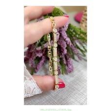 14 K (ALTIN KAPLAMA) ZİRKON TAŞLI BİLEKLİK B56A13