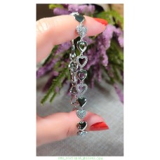 SİLVER ZİRKON TAŞLI KALPLİ VİP MODEL BİLEKLİK B63A11