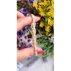 14 K ( ALTIN KAPLAMA ) ZİRKON TAŞLI LUPA VİP BİLEKLİK B76A15