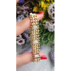 14 K ( ALTIN KAPLAMA ) ZİRKON TAŞLI SETRA VİP BİLEKLİK B77A15