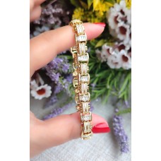 14 K ( ALTIN KAPLAMA ) ZİRKON TAŞLI ZERNA VİP BİLEKLİK B78A15