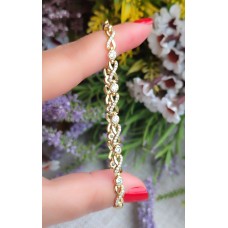 14 K ( ALTIN KAPLAMA ) ZİRKON TAŞLI SONSUZLUK İŞARETLİ VİP BİLEKLİK B82A15