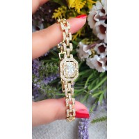 14 K ( ALTIN KAPLAMA ) ZİRKON TAŞLI KUART VİP BİLEKLİK B84A16