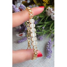 14 K ( ALTIN KAPLAMA ) ZİRKON TAŞLI BİLEKLİK B90A16