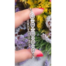 SILVER ZİRKON TAŞLI NAZAR BORATS BİLEKLİK B96A17