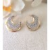 İki Renkli Çift Hilal Model Taşlı Küpe - Gold & Gümüş Işıltılı Modern Tasarım S03 F15 İki Renkli Çift Hilal Model Taşlı Küpe - Gold & Gümüş Işıltılı Modern Tasarım S03 F15