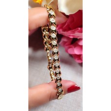 14 K ( ALTIN KAPLAMA )  BURGULU MODEL ZİRKON TAŞLI VİP BİLEKLİK C17 A18