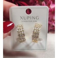 Xuping Işıltılı Baget Taşlı Lüks Halka Küpe T12 F18 Xuping Işıltılı Baget Taşlı Lüks Halka Küpe T12 F18