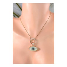 14 K (ALTIN KAPLAMA) ZİRKON TAŞLI VİP GÖZ KOLYE K11Z10 14 K (ALTIN KAPLAMA) ZİRKON TAŞLI VİP GÖZ KOLYE K11Z10