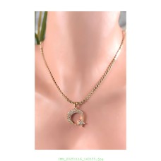 14 K (ALTIN KAPLAMA) ZİRKON TAŞLI HİLAL VE AY MOTİFLİ KOLYE K19Z11 14 K (ALTIN KAPLAMA) ZİRKON TAŞLI HİLAL VE AY MOTİFLİ KOLYE K19Z11