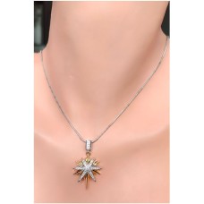 14 K (ALTIN KAPLAMA) ZİRKON TAŞLI KALP KOLYE K33Z12