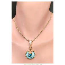 14 K (ALTIN KAPLAMA) ZİRKON TAŞLI VİP KOLYE K35Z12