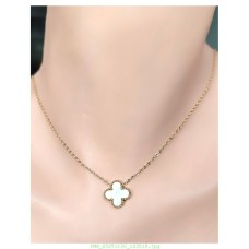 14 K (ALTIN KAPLAMA) BEYAZ UÇLU KOLYE K43Z12