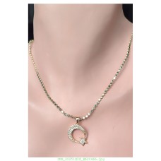 14 K (ALTIN KAPLAMA) ZİRKON TAŞLI VİP AY YILDIZ MOTİFLİ KOLYE K54Z13