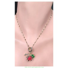 14 K (ALTIN KAPLAMA) ZİRKON TAŞLI UĞUR BÖCEĞİ-AT NALI-GONCA MOTİFLİ KOLYE K57Z13