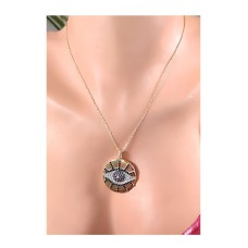 14 K (ALTIN KAPLAMA) ZİRKON TAŞLI GÖZ DESENLİ KOLYE K8Z10 14 K (ALTIN KAPLAMA) ZİRKON TAŞLI GÖZ DESENLİ KOLYE K8Z10