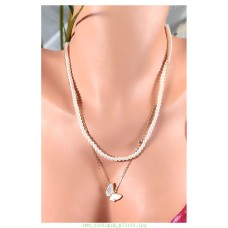 14 K(ALTIN KAPLAMA) KELBEK VE İNCİ TAŞLI VİP KOLYE K66Z14 14 K(ALTIN KAPLAMA) KELBEK VE İNCİ TAŞLI VİP KOLYE K66Z14