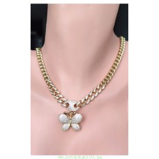 14 K (ALTIN KAPLAMA) ZİRKON TAŞLI KELEBEK MOTİFLİ VİP KOLYE K72Z15