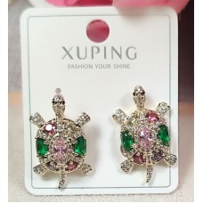 Renkli Zirkon Taşlı Kaplumbağa Figürlü Küpe – Xuping R04 F14 Renkli Zirkon Taşlı Kaplumbağa Figürlü Küpe – Xuping R04 F14
