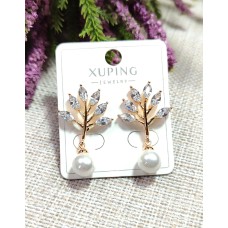 İNCİLİ AĞAÇ DETAYLI ZİRKON TAŞLI KÜPE P7F11